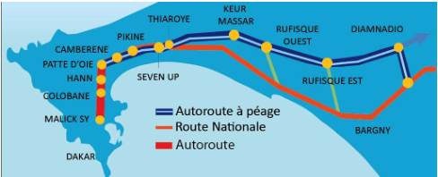 autoroute dakar plan